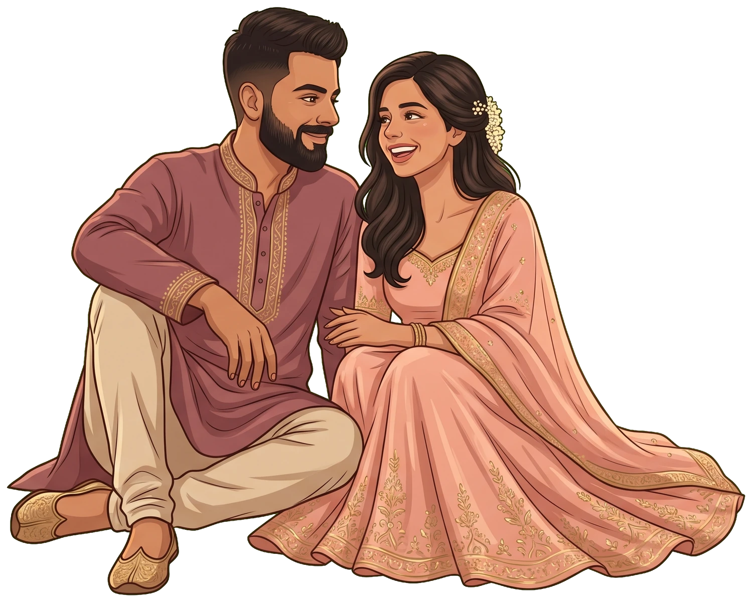 Kabir and Anaya, sitting together